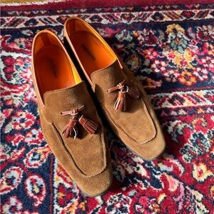 Magnanni Brown Suede Tassel Loafers